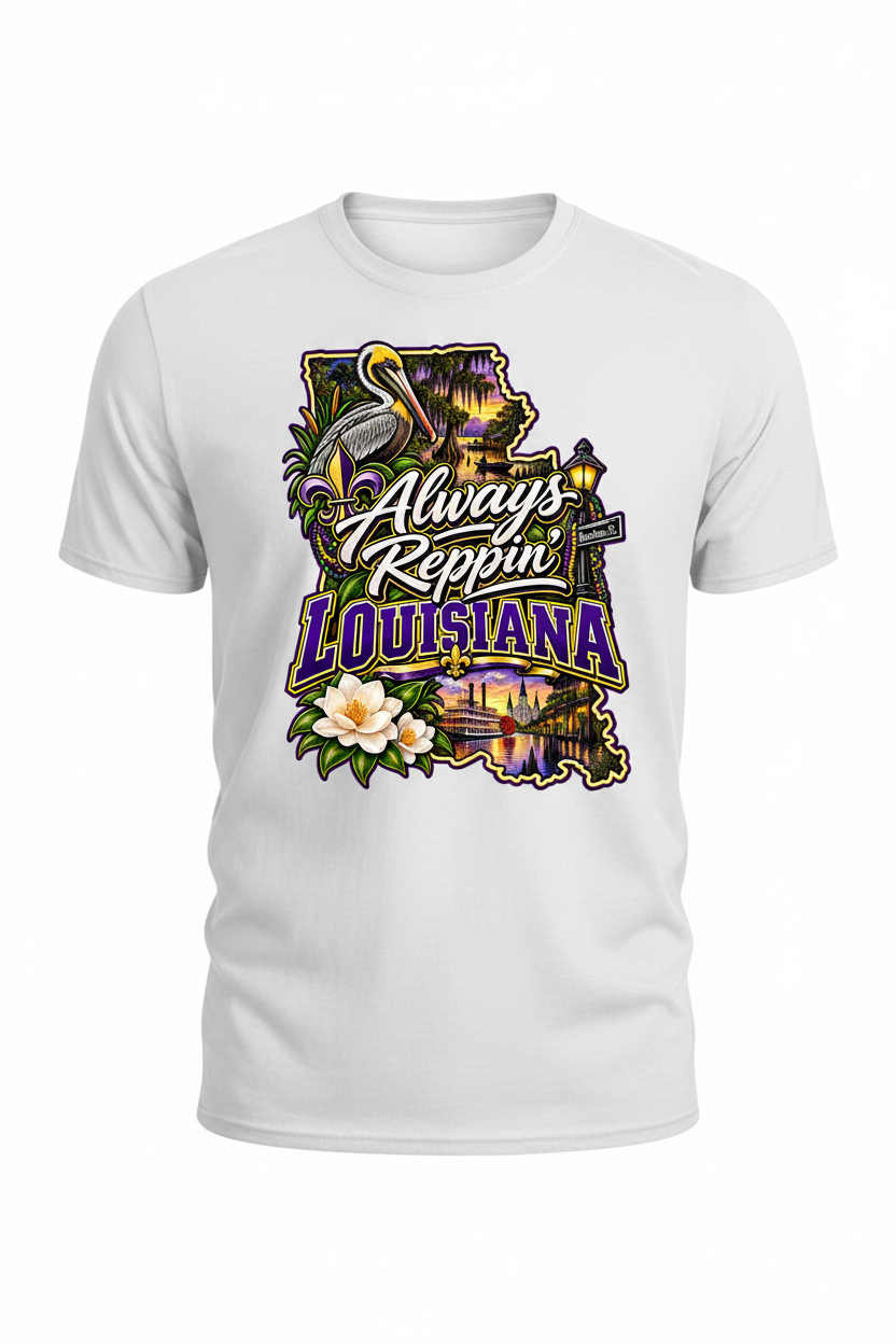 Always Reppin Louisiana T-Shirt - White
