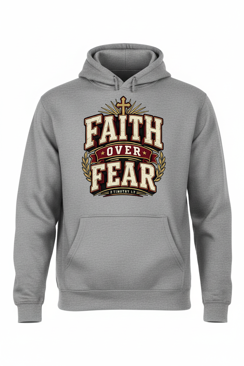 Faith Over Fear Hoodie - Grey