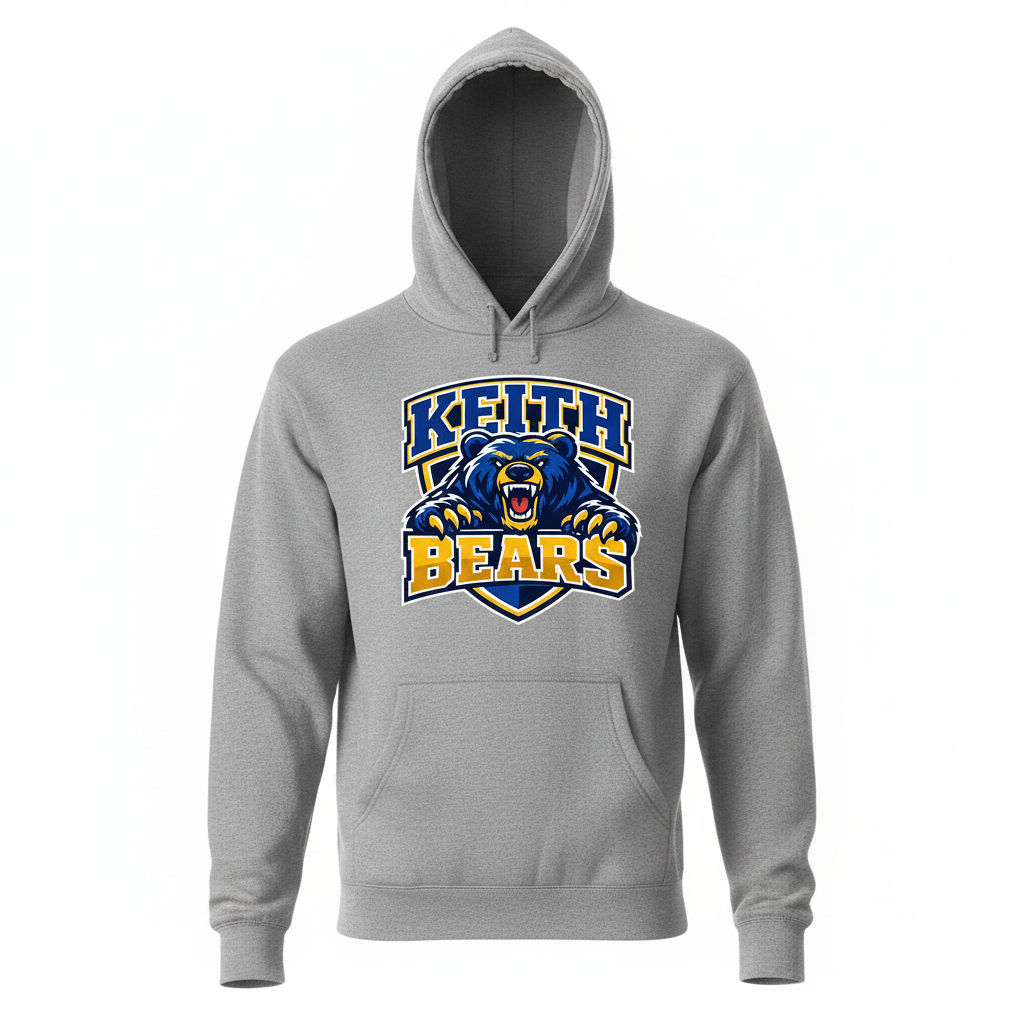 Keith Bears Custom Print Hoodie - Gray