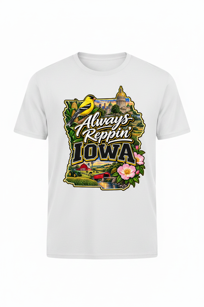 Always Reppin Iowa T-Shirt - White