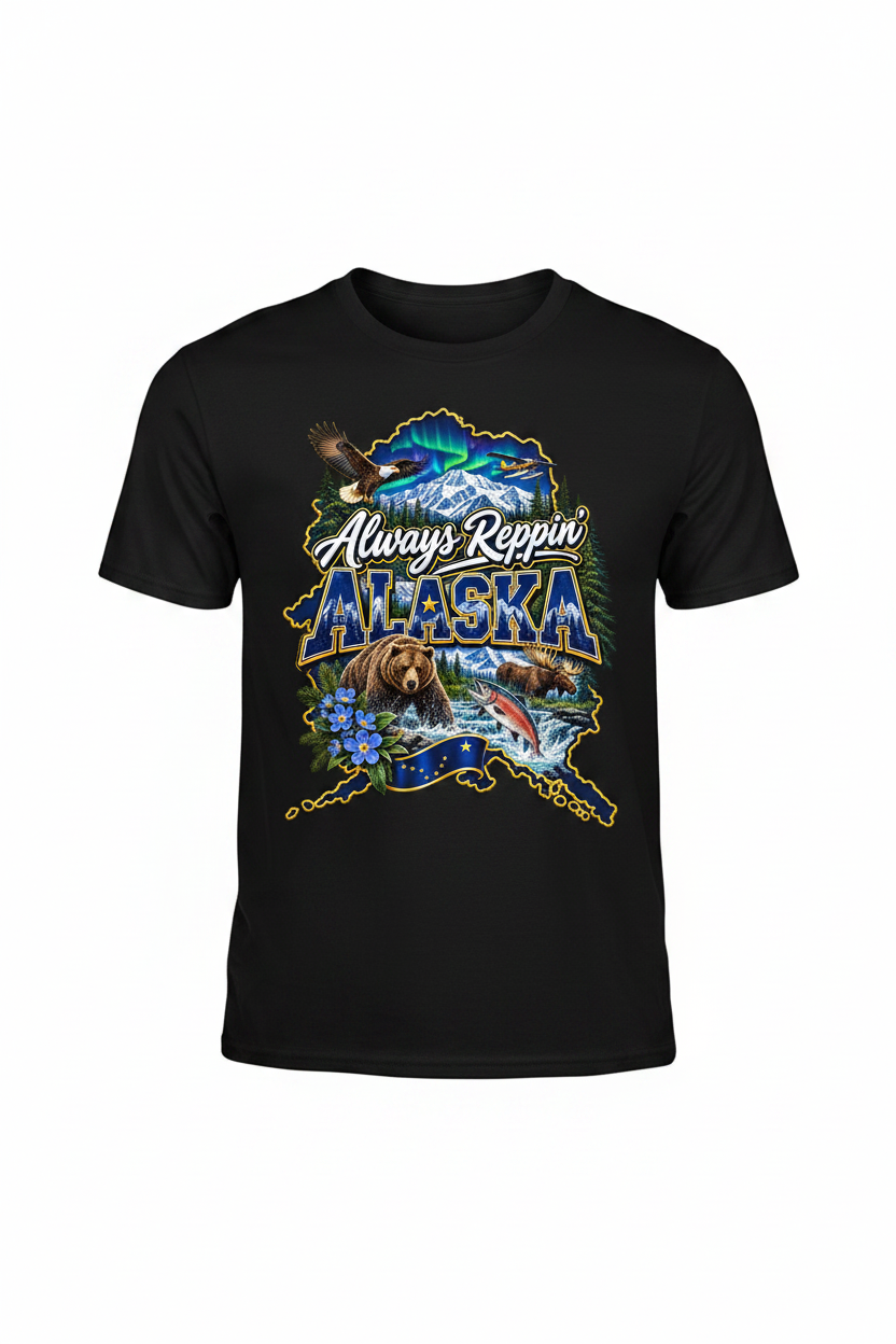 Always Reppin Alaska T-Shirt - Black
