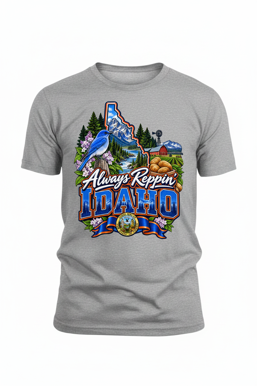 Always Reppin Idaho T-Shirt - Grey