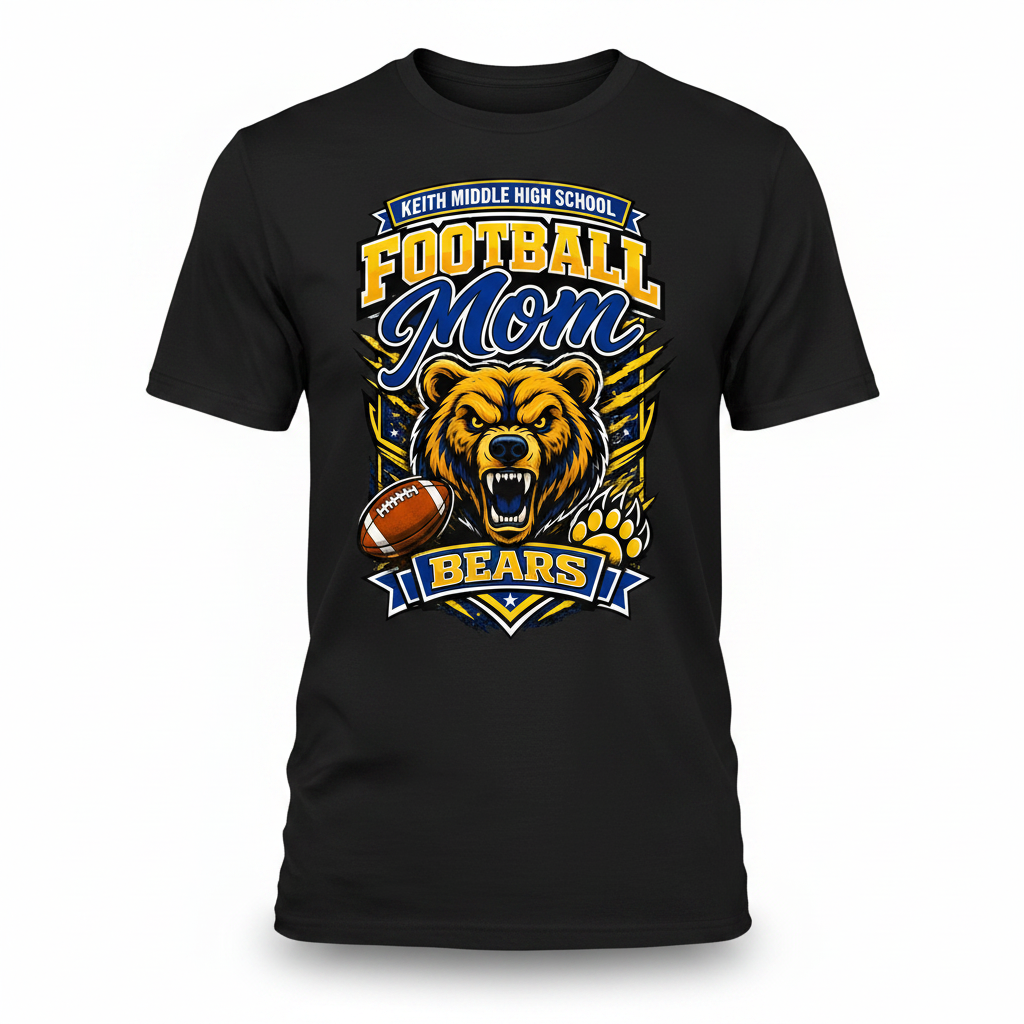 Football Mom T-Shirt - Black