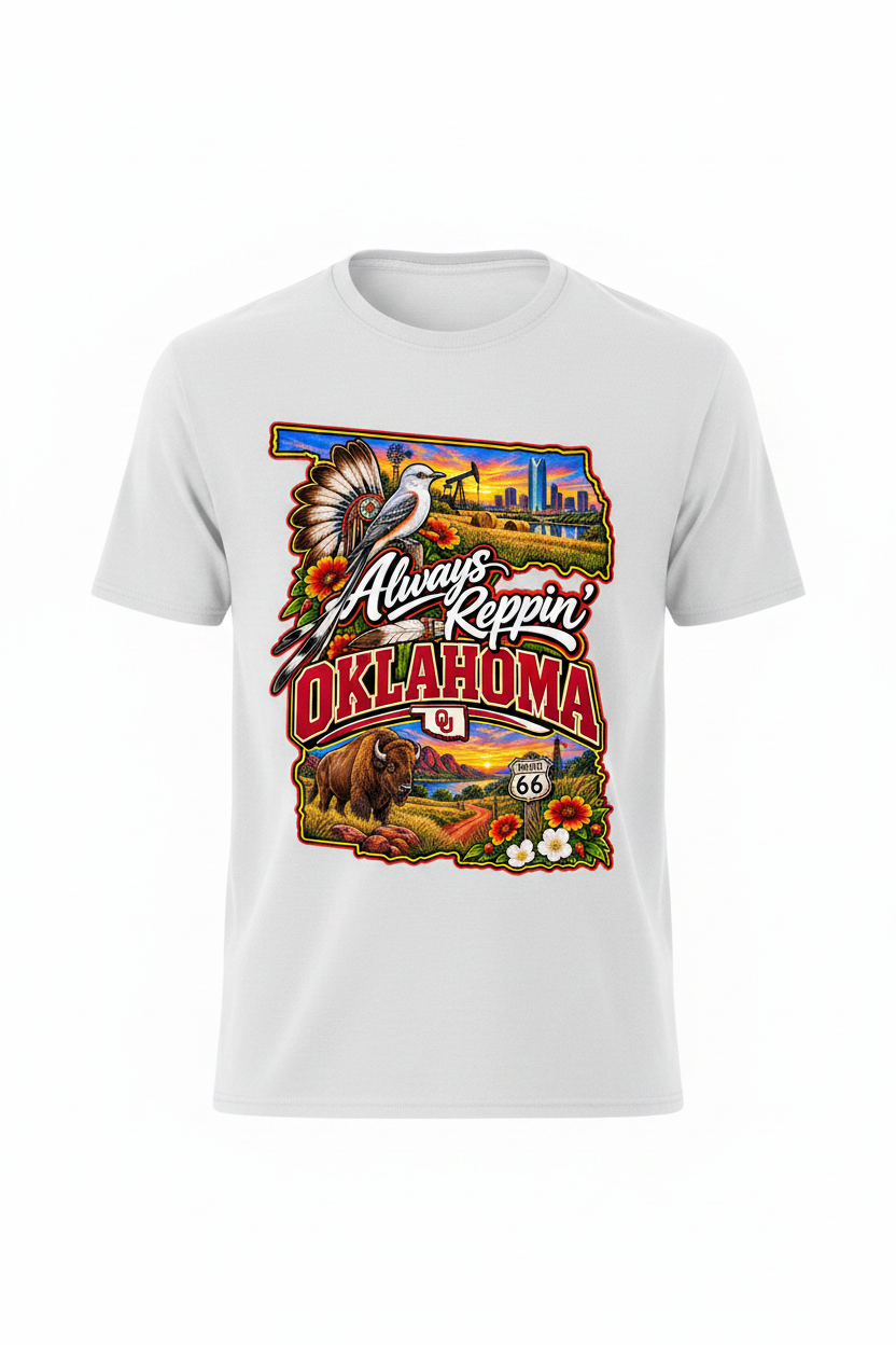 Always Reppin Oklahoma T-Shirt - White