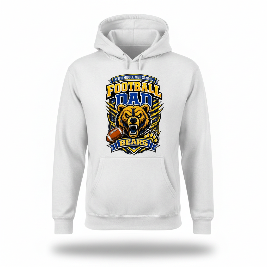 Football Dad Hoodie - White