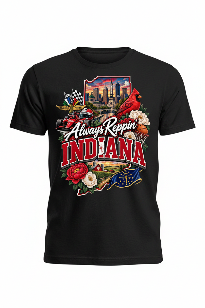 Always Reppin Indiana T-Shirt - Black