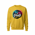 Custom Print Crewneck Sweatshirt in Yellow with This & That Prints logo