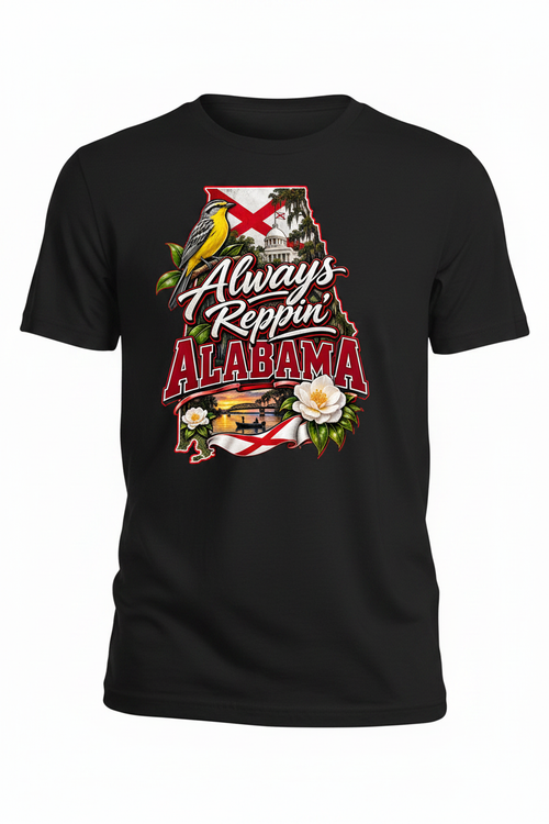 Always Reppin Alabama T-Shirt - Black