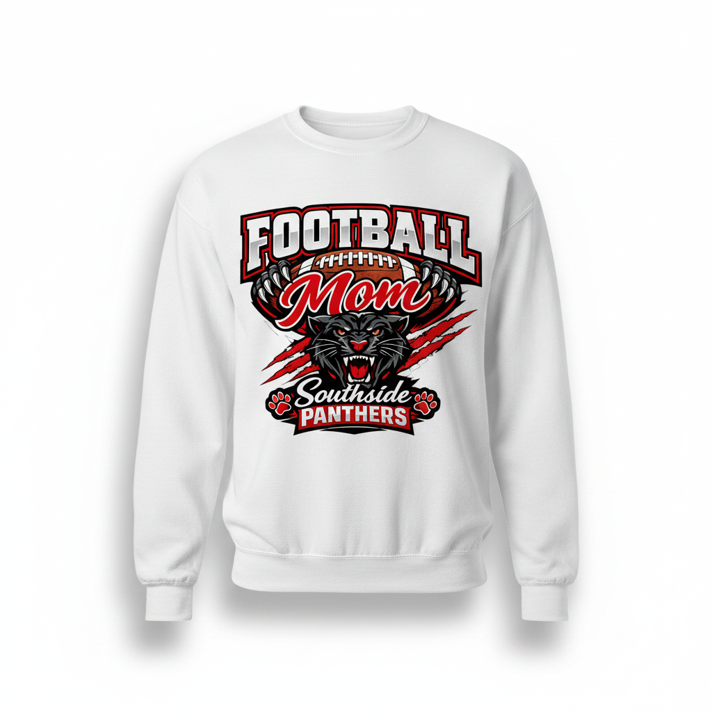 Football Mom Crewneck - White