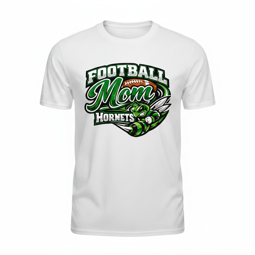 Hornets Football Mom T-Shirt - White
