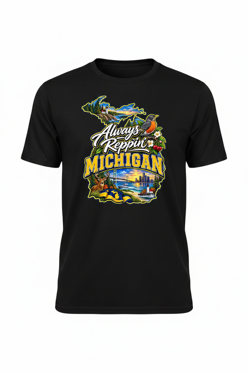 Always Reppin Michigan T-Shirt - Black