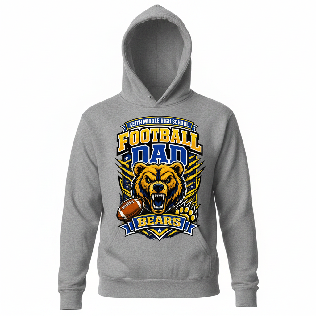 Football Dad Hoodie - Gray