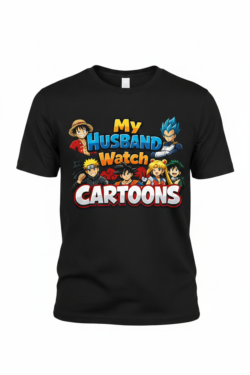 Black Front - My Husband Watch Cartoons Anime T-Shirt
