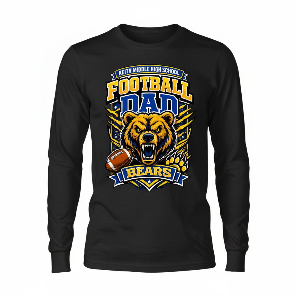 Football Dad Long Sleeve - Black