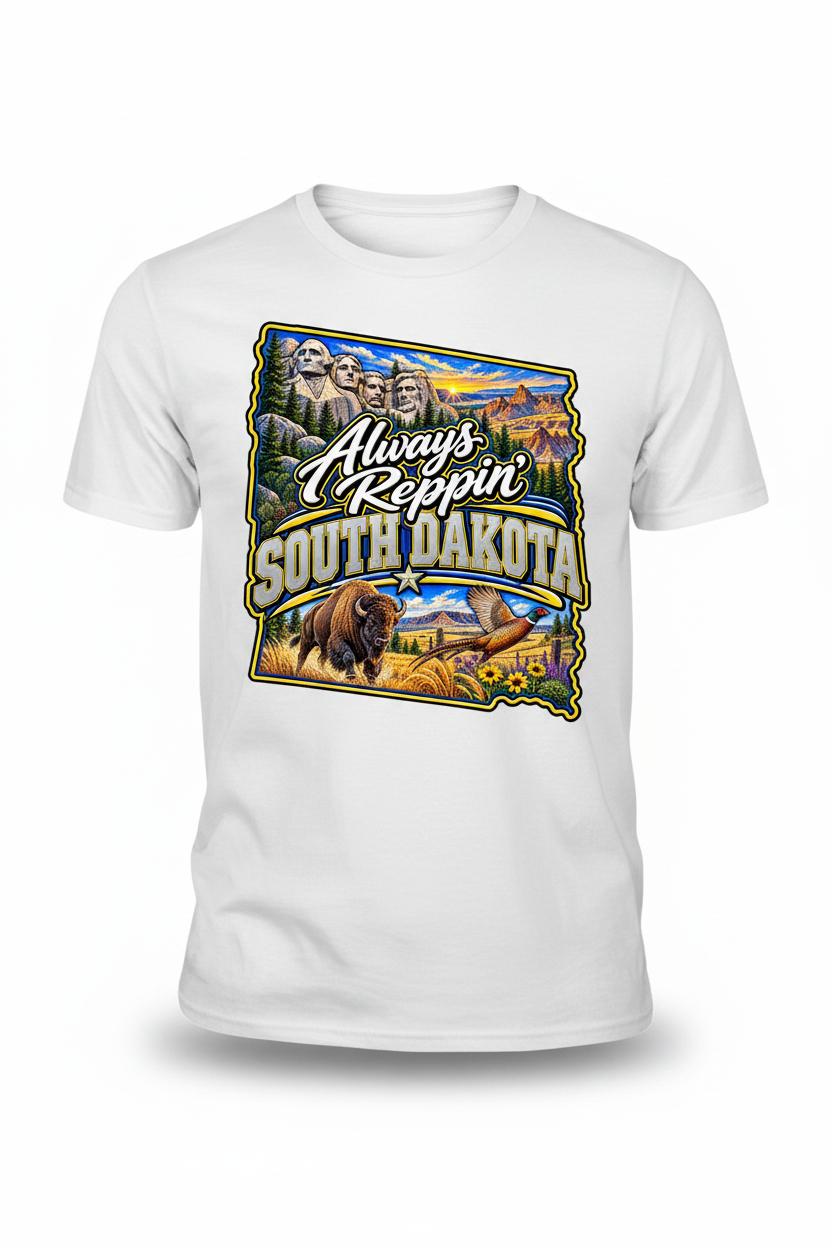 Always Reppin South Dakota T-Shirt - White