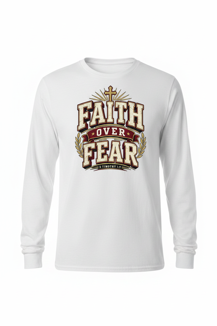 Faith Over Fear Long Sleeve - White