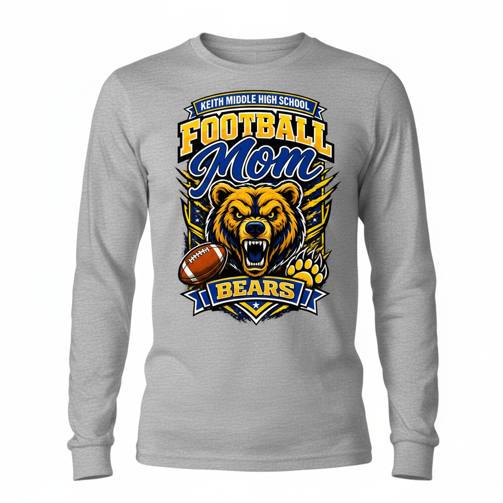 Football Mom Long Sleeve - Gray