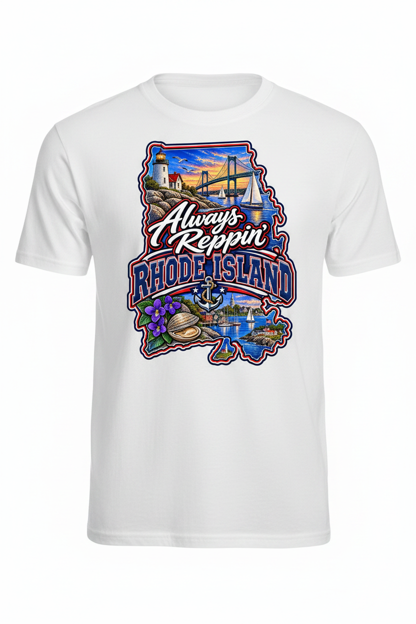 Always Reppin Rhode Island T-Shirt - White