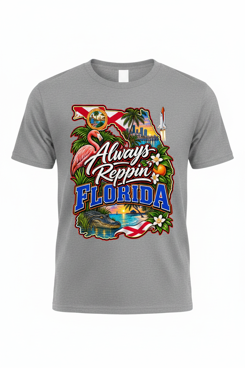 Always Reppin Florida T-Shirt - Grey