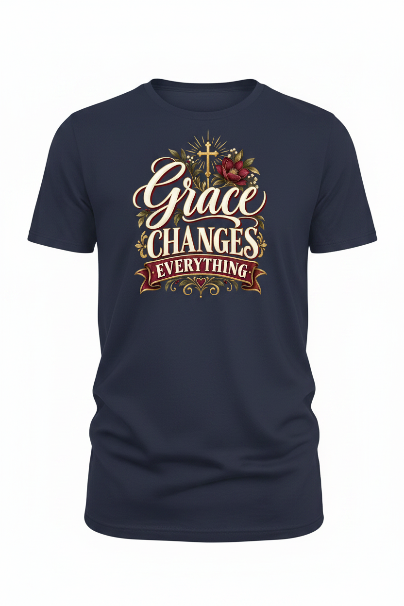 Grace Changes Everything T-Shirt - Navy