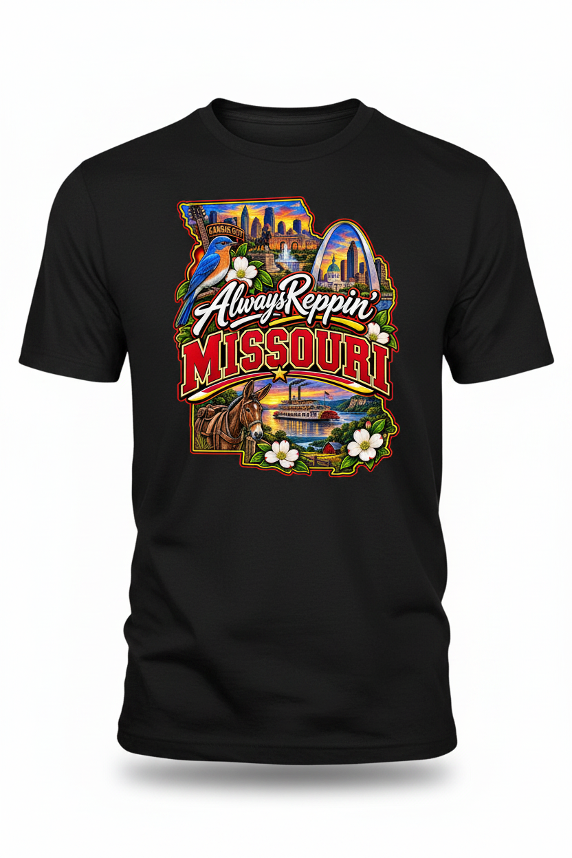 Always Reppin Missouri T-Shirt - Black