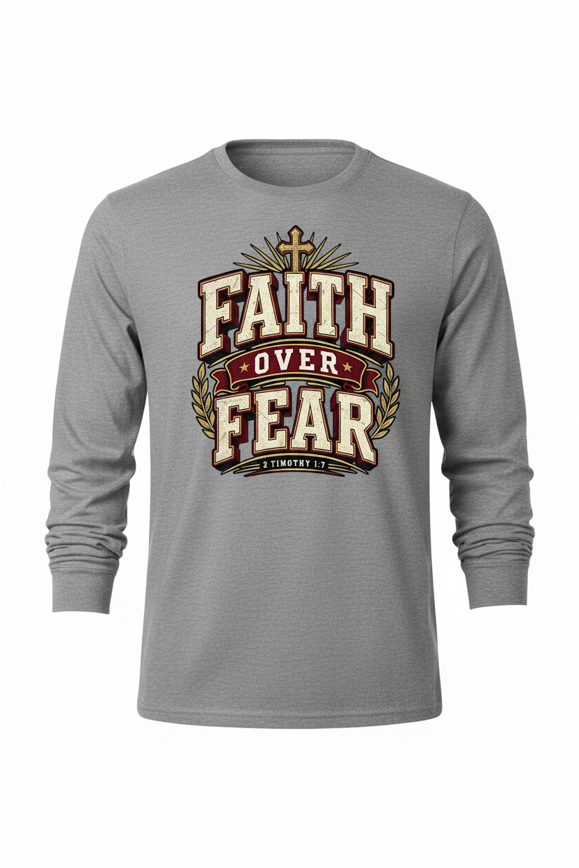 Faith Over Fear Long Sleeve - Grey