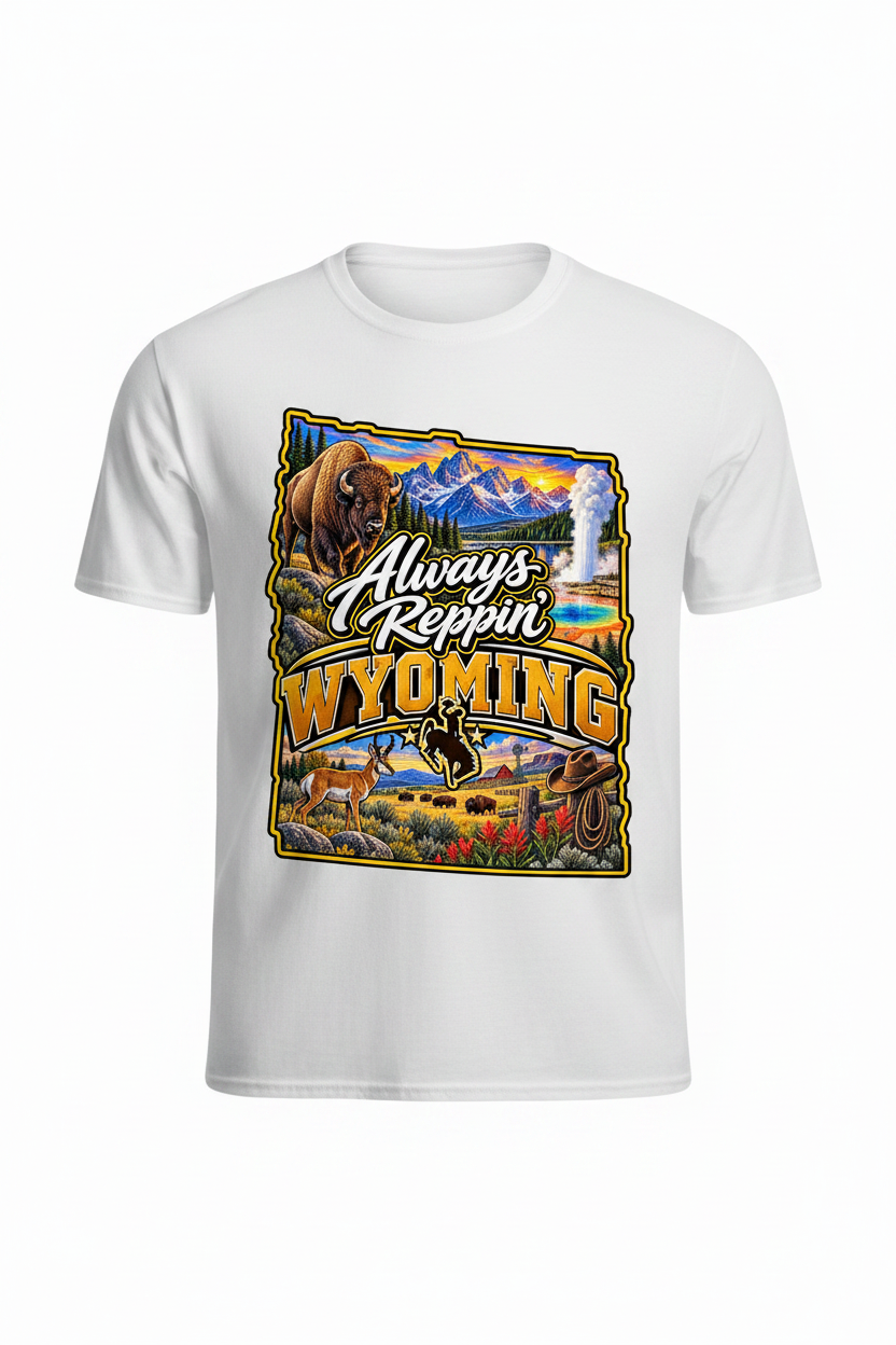 Always Reppin Wyoming T-Shirt - White