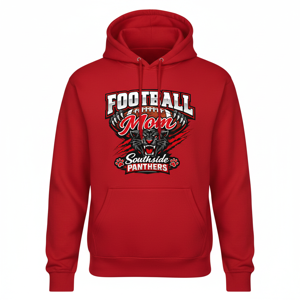Football Mom Hoodie - Red