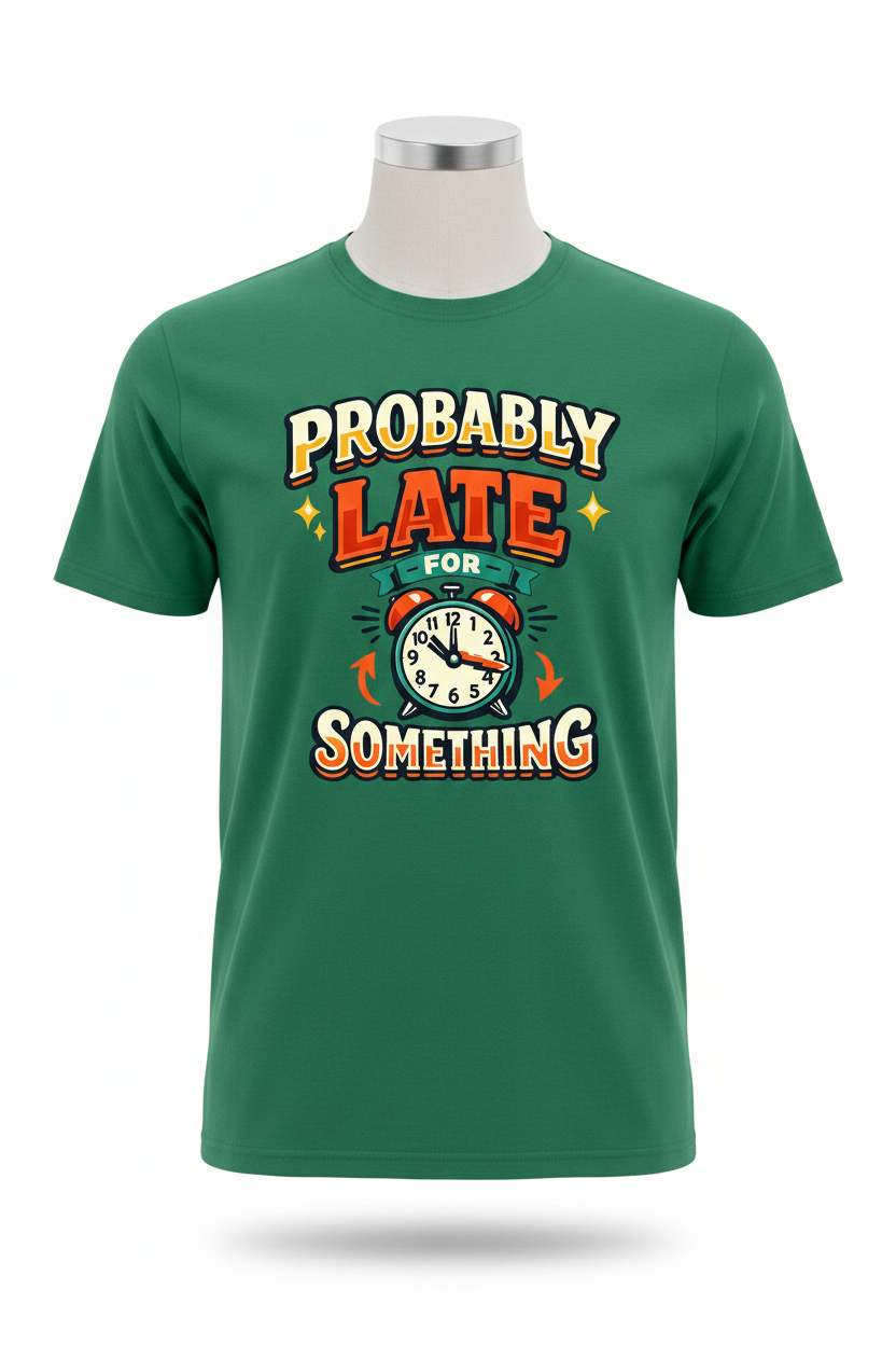 Green - Probably Late For Something T-Shirt