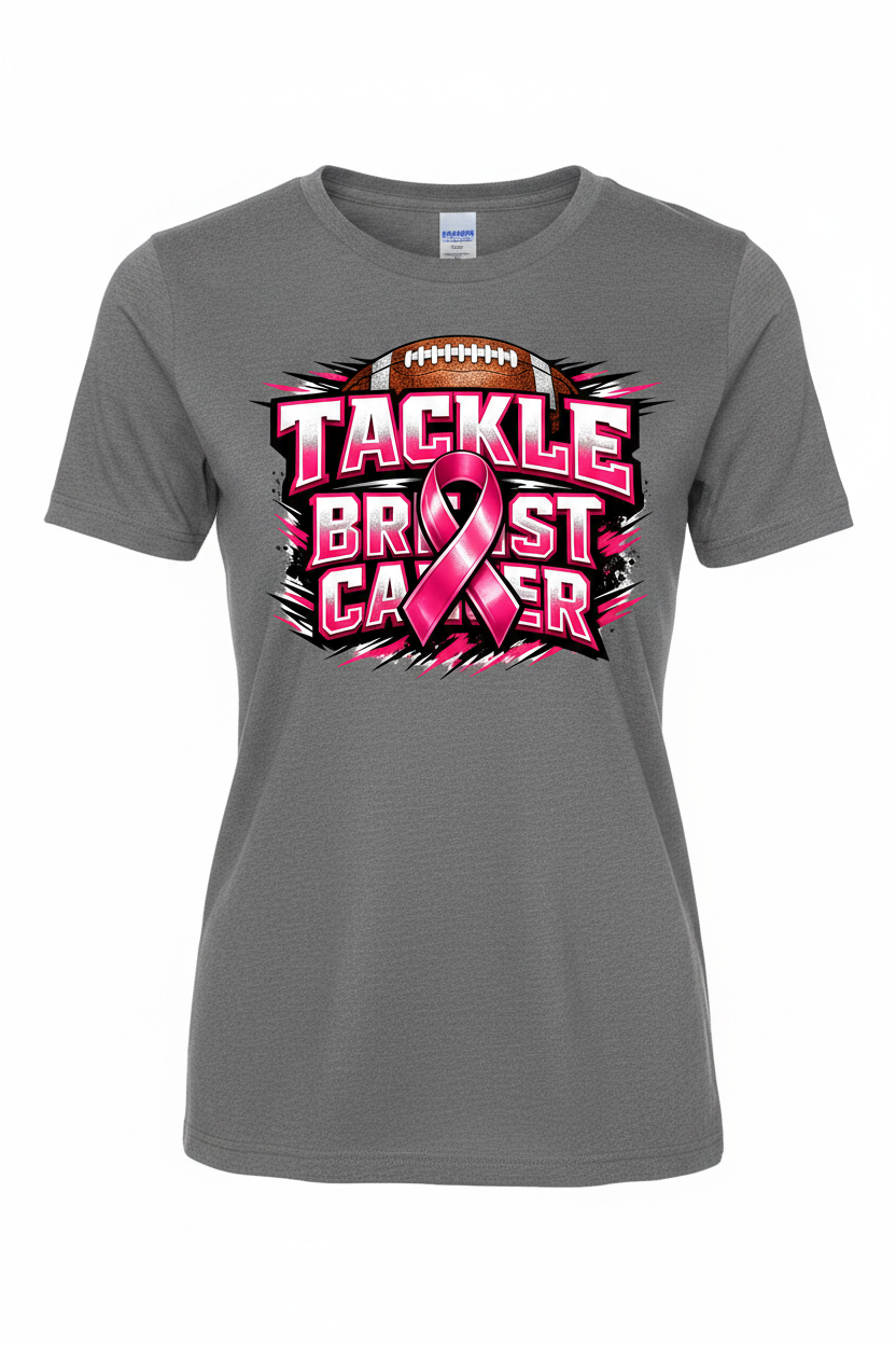 Gray - Tackle Breast Cancer T-Shirt