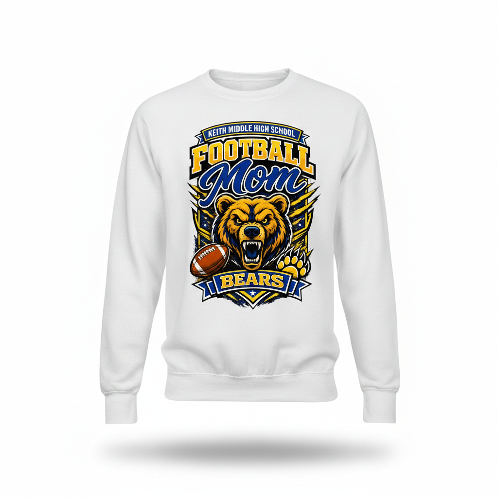 Football Mom Crewneck - White