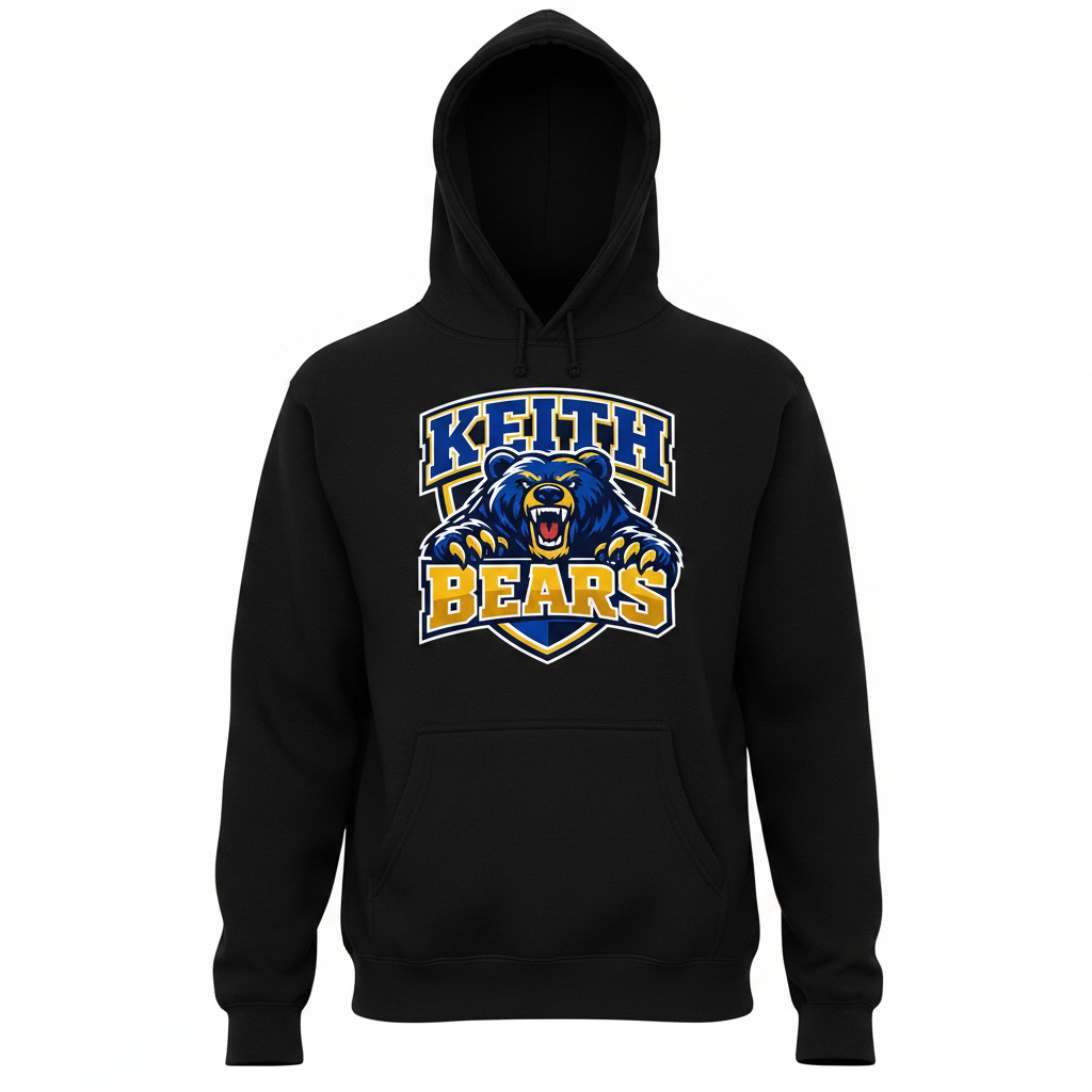 Keith Bears Custom Print Hoodie - Black