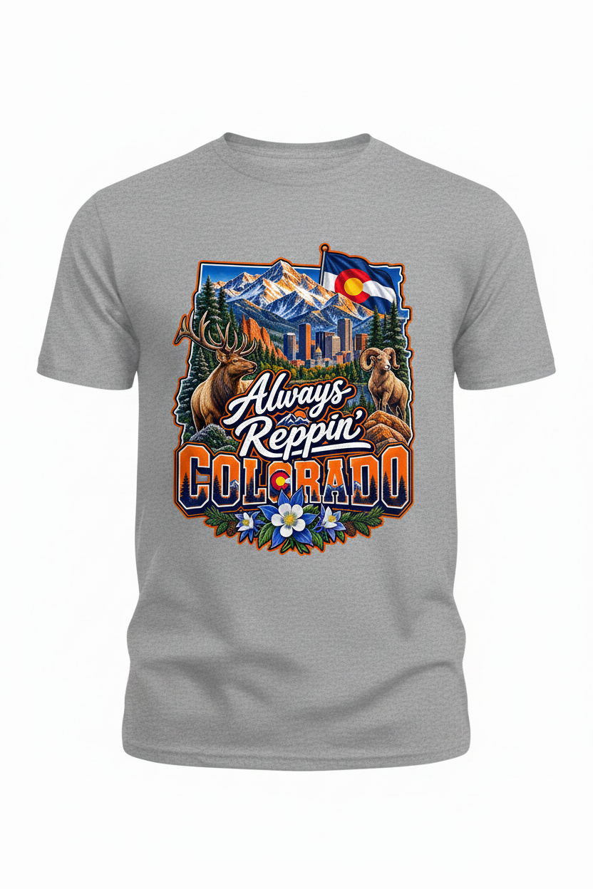 Always Reppin Colorado T-Shirt - Grey