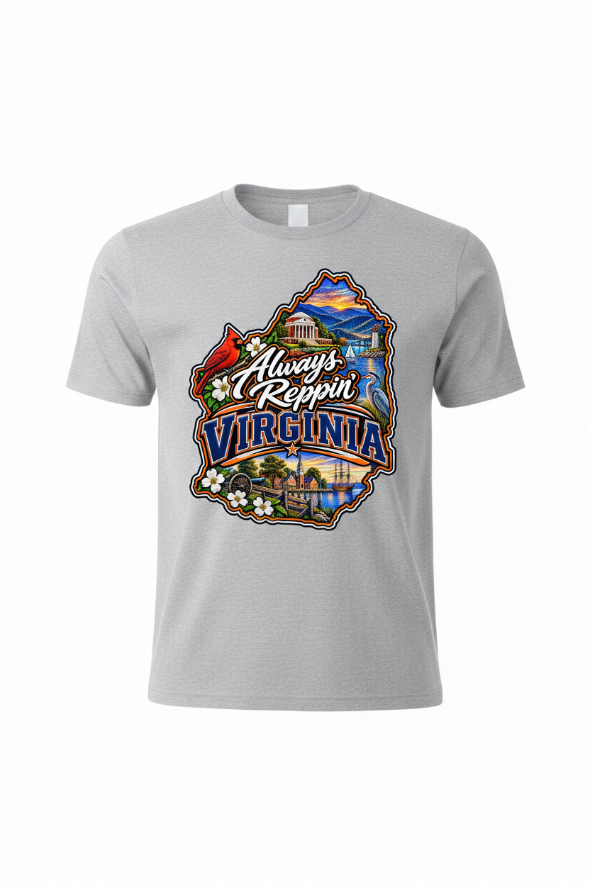 Always Reppin Virginia T-Shirt - Grey