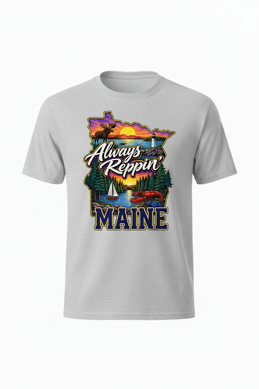 Always Reppin Maine T-Shirt - Grey