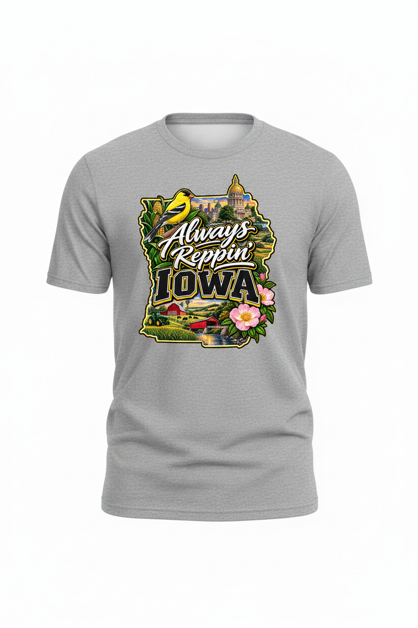 Always Reppin Iowa T-Shirt - Grey