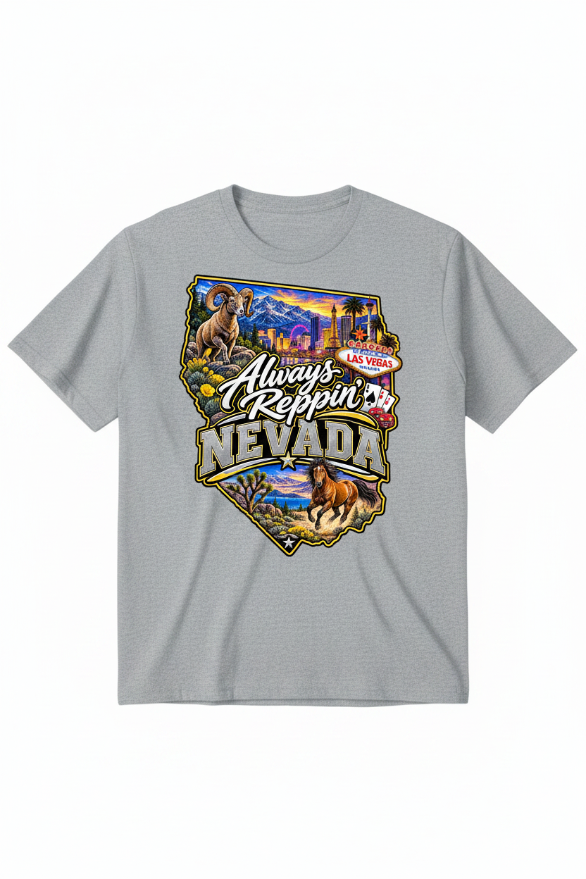 Always Reppin Nevada T-Shirt - Grey