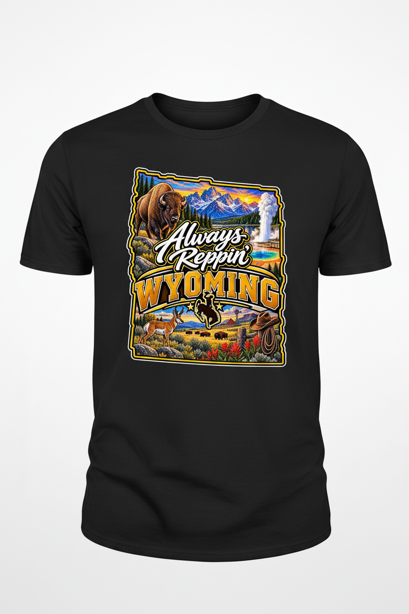 Always Reppin Wyoming T-Shirt - Black