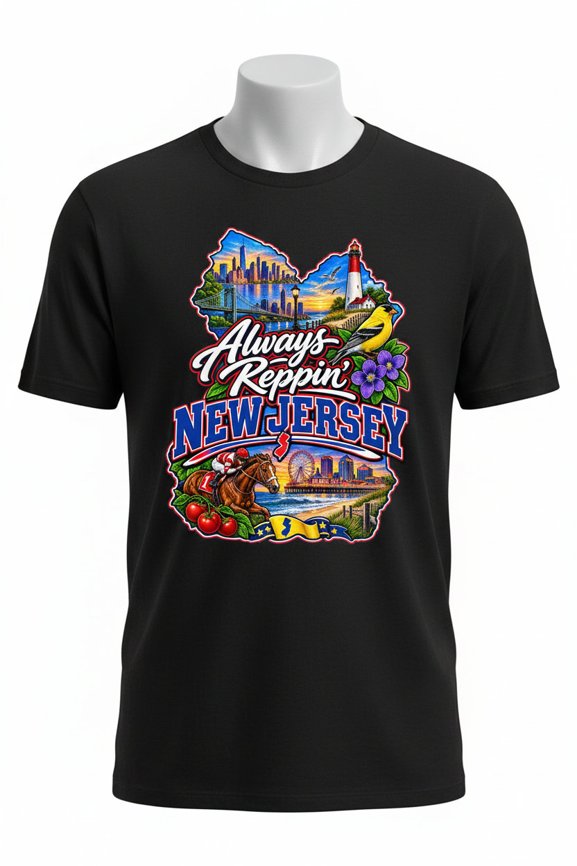 Always Reppin New Jersey T-Shirt - Black