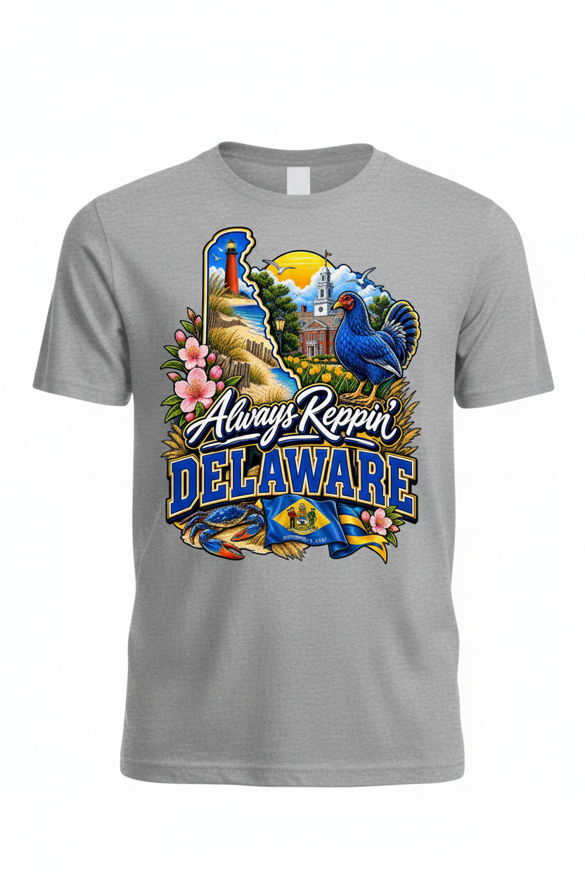 Always Reppin Delaware T-Shirt - Grey