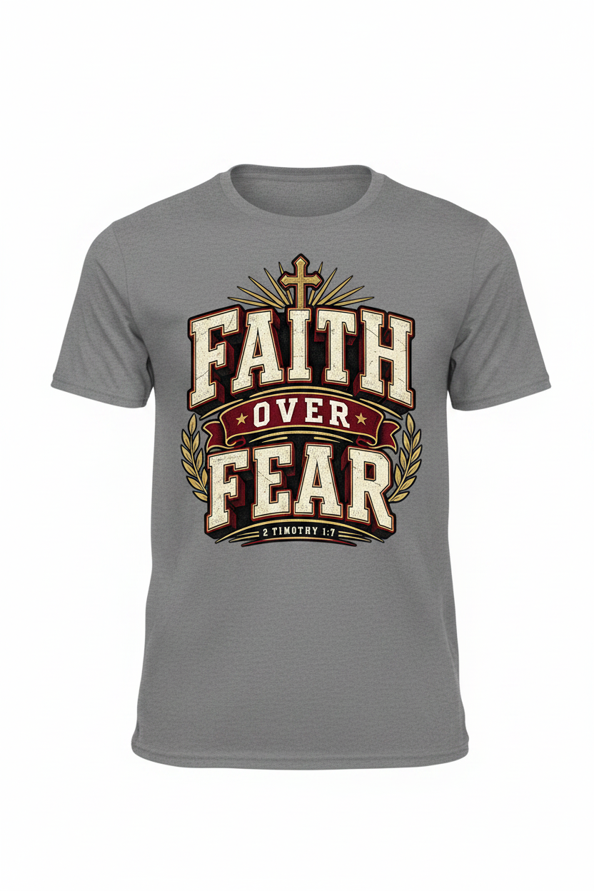 Faith Over Fear T-Shirt - Grey