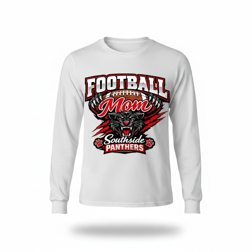 Football Mom Long Sleeve - White