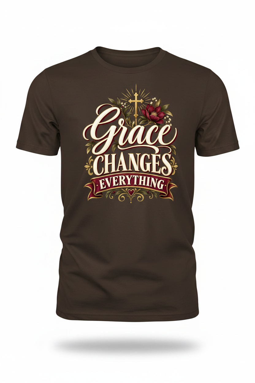 Grace Changes Everything T-Shirt - Brown