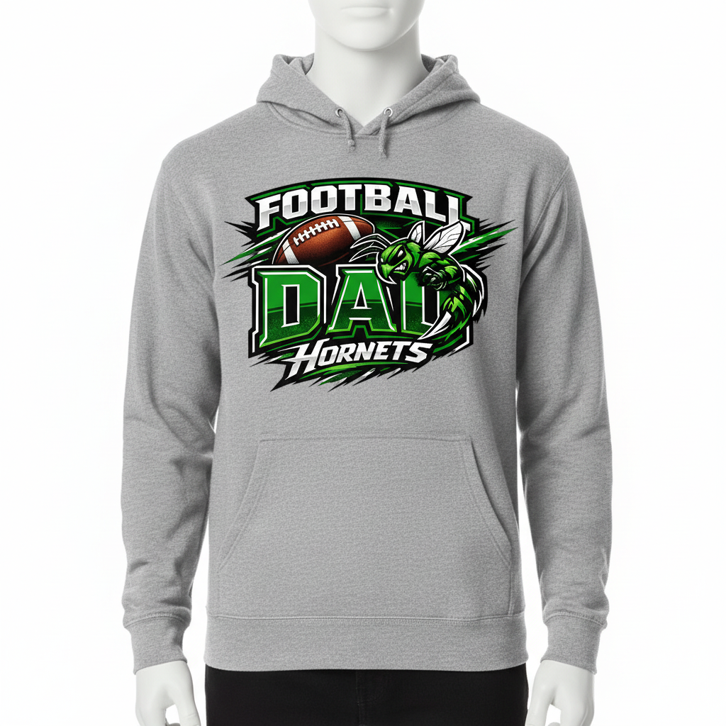 Hornets Football Dad Hoodie - Gray