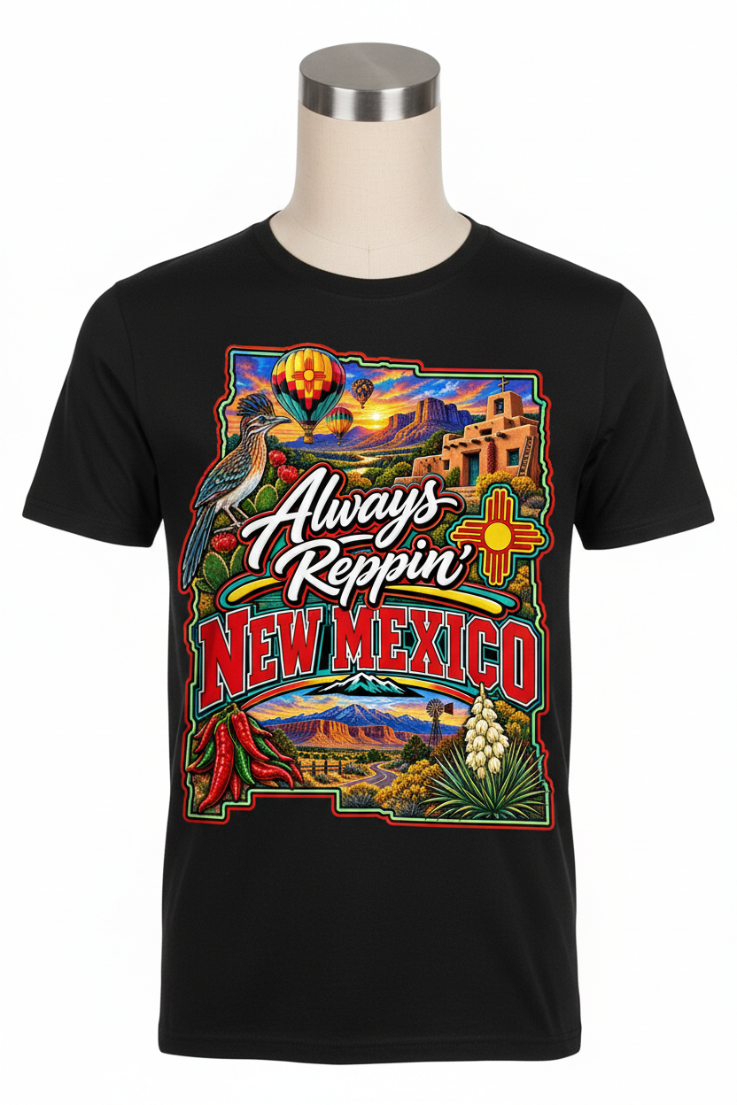 Always Reppin New Mexico T-Shirt - Black