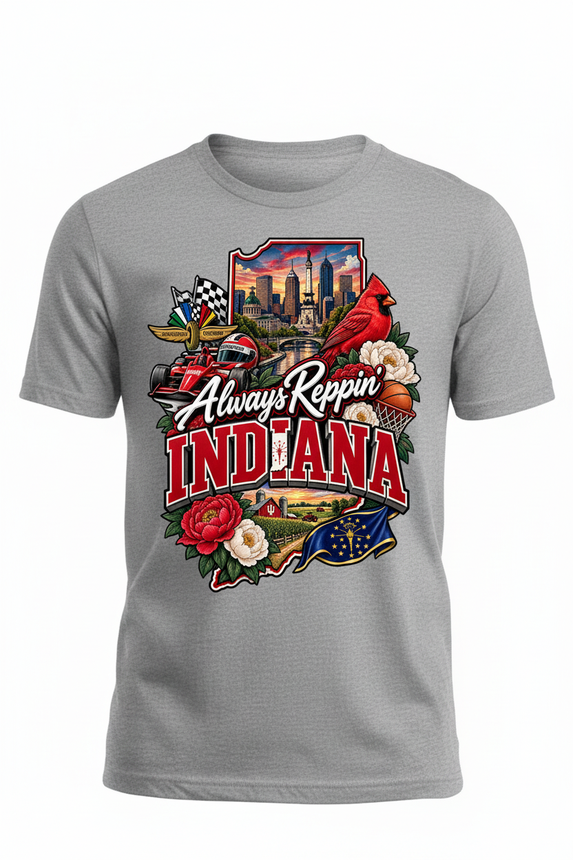 Always Reppin Indiana T-Shirt - Grey