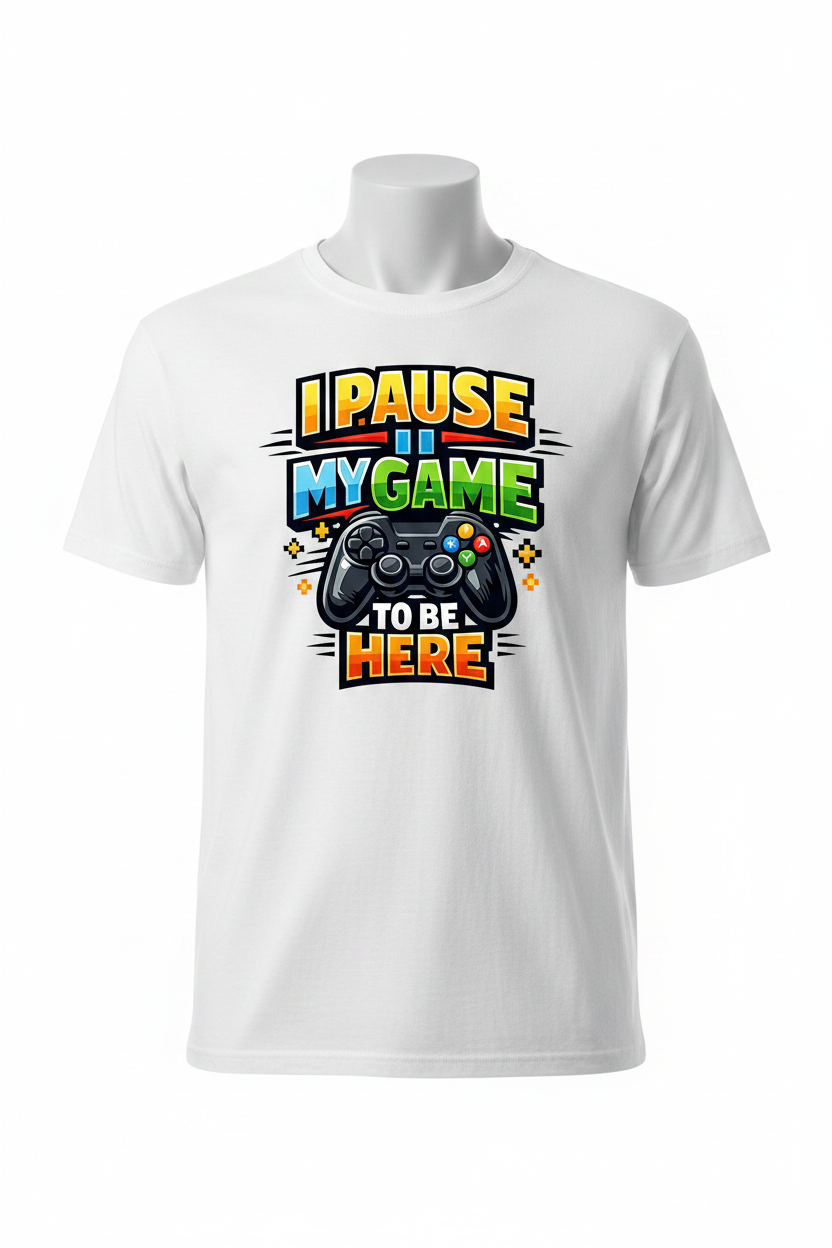 White - I Pause My Game To Be Here T-Shirt