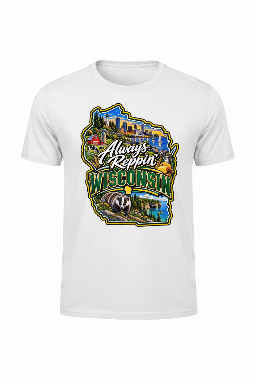 Always Reppin Wisconsin T-Shirt - White