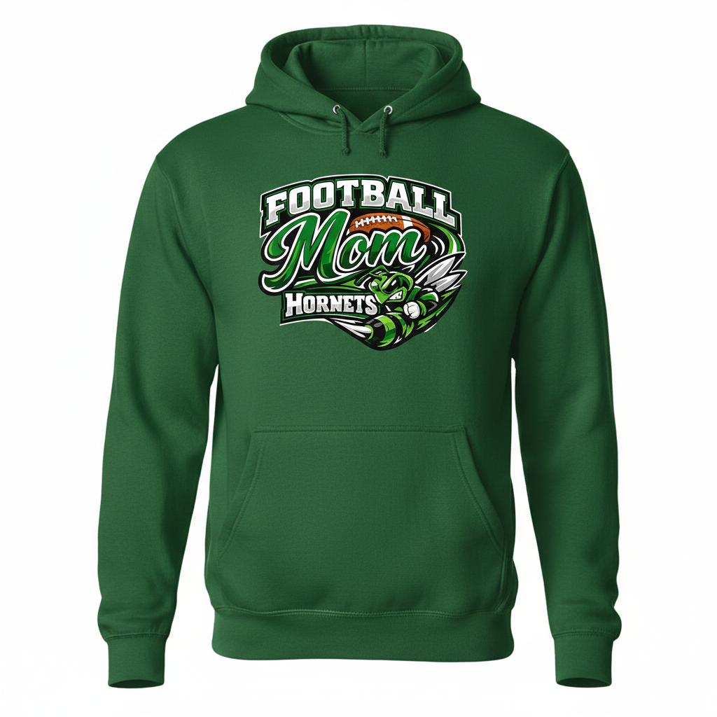 Hornets Football Mom Hoodie - Green