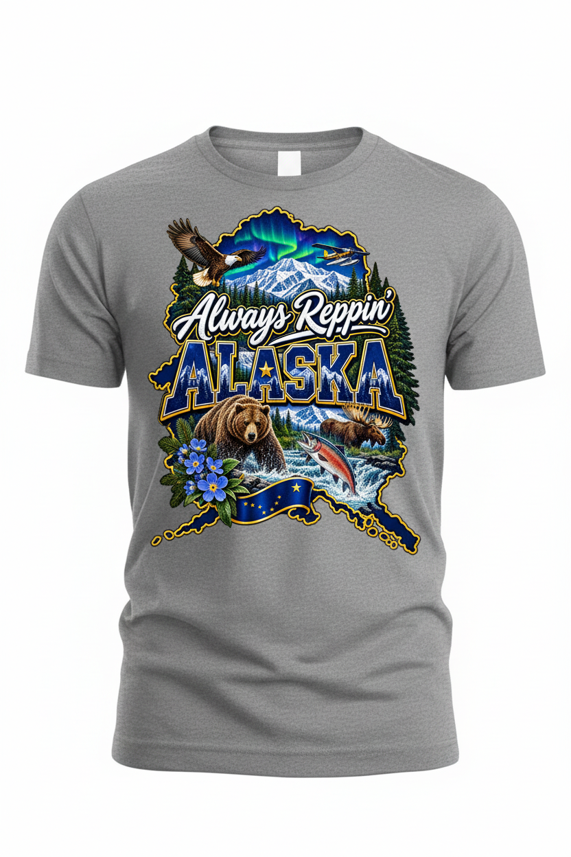 Always Reppin Alaska T-Shirt - Grey